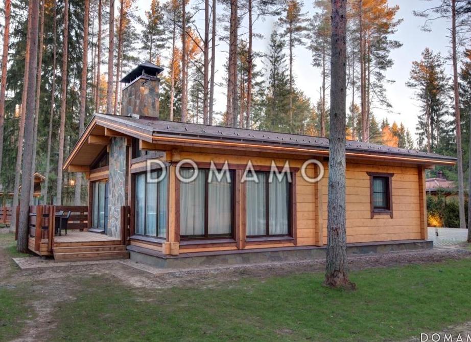 дом из клееного бруса с односкатной крышей