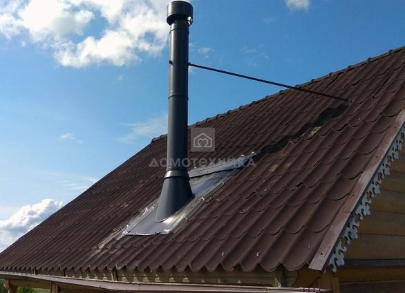 установка дымовой трубы на крыше