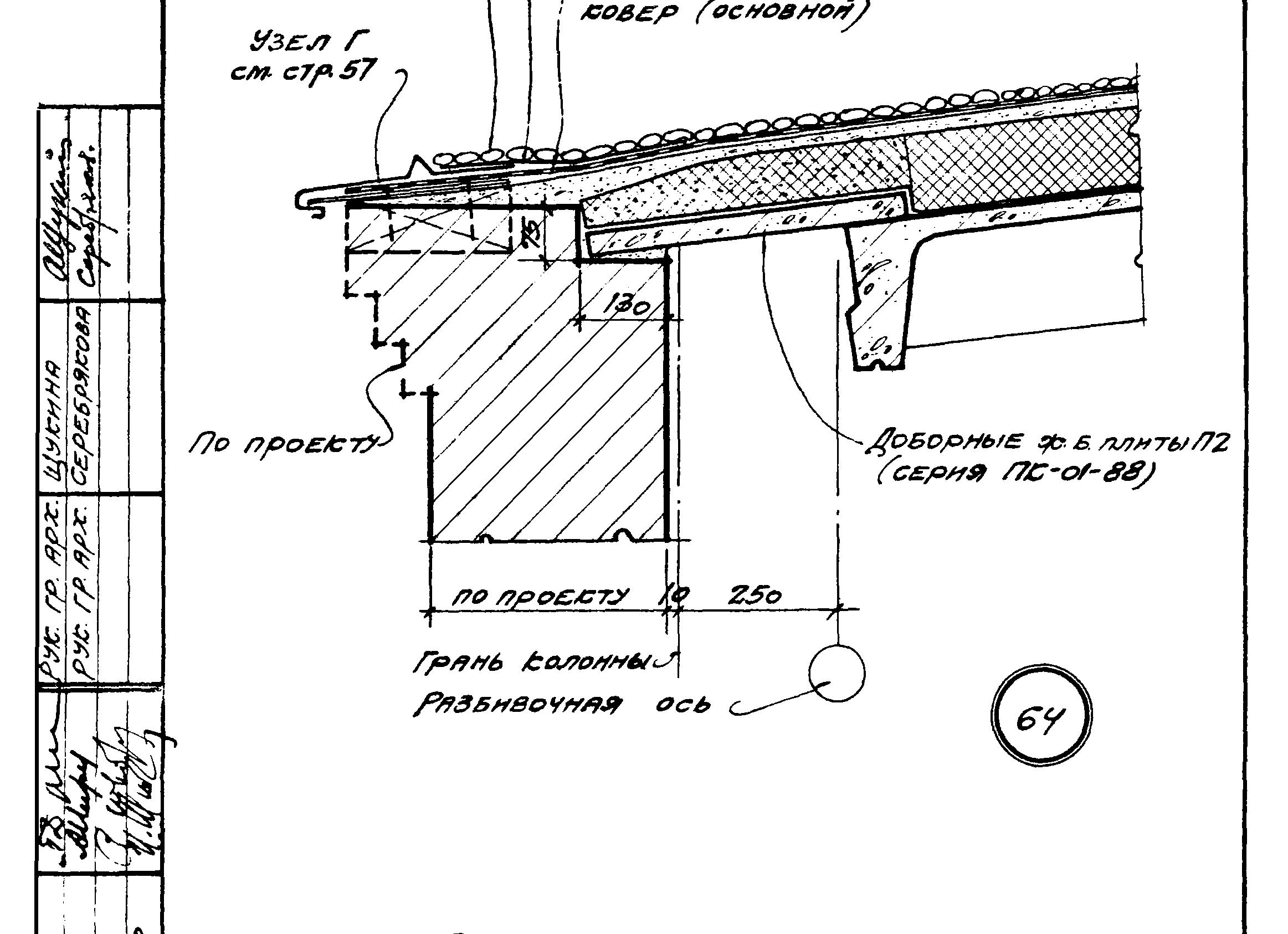 узел карниза плоской кровли