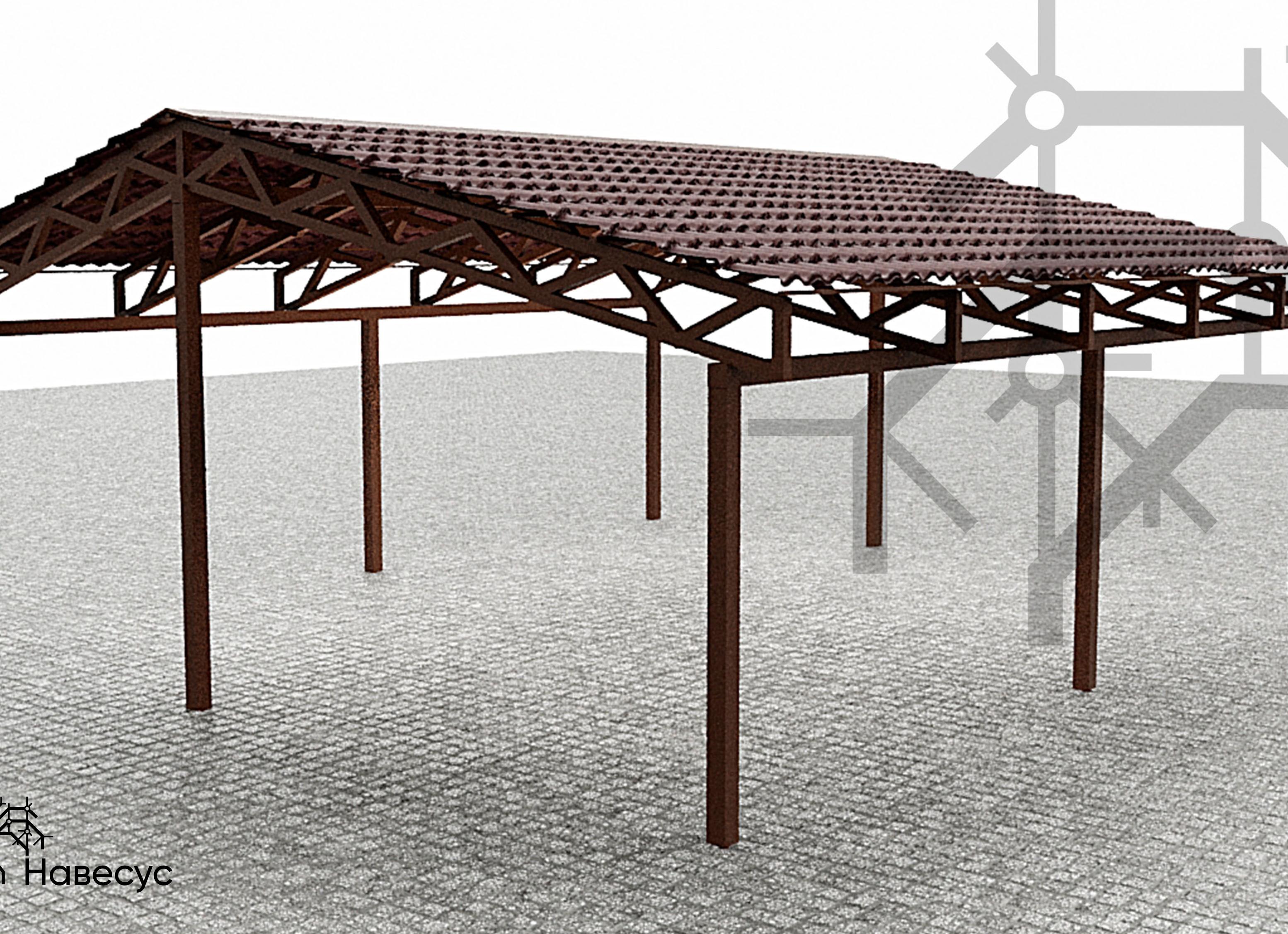 двускатный навес для беседки