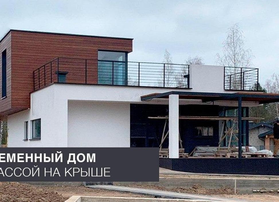 современные дома с плоской крышей проекты фото