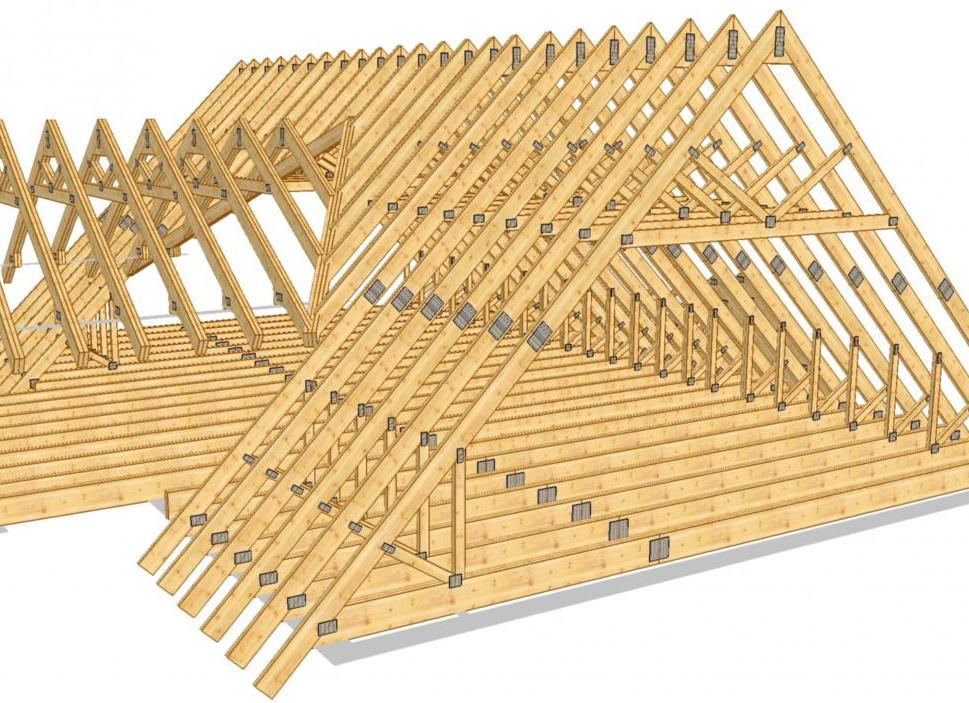 г образная крыша чертеж стропила в ендове