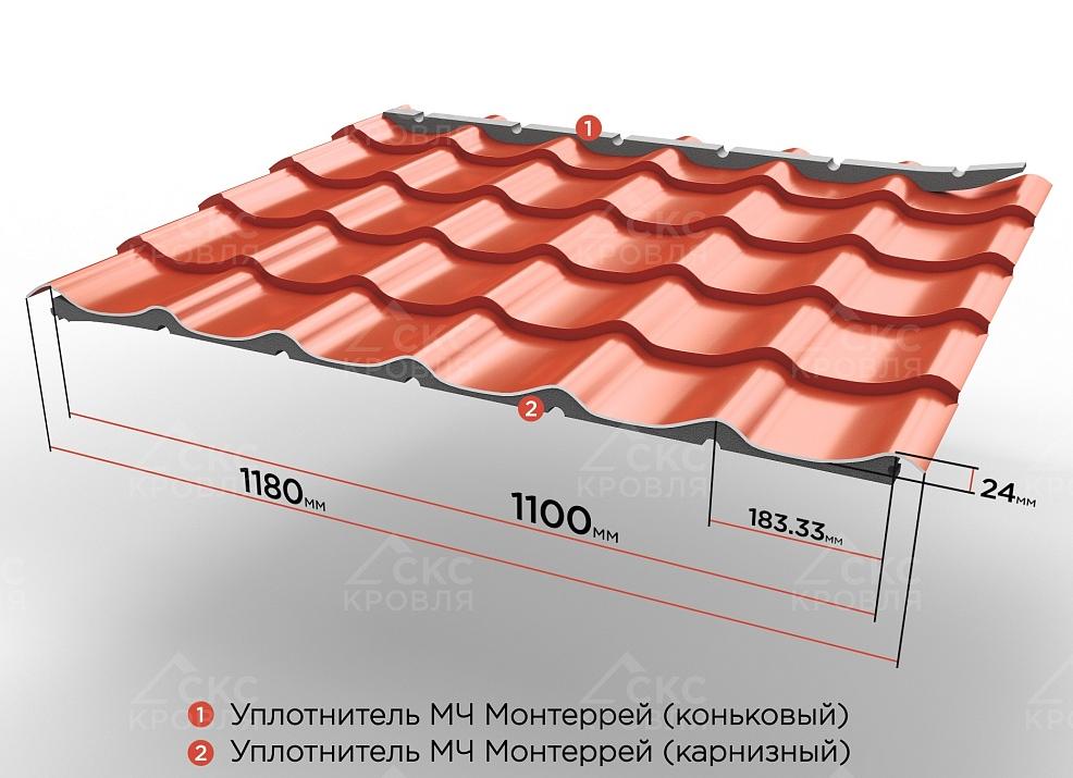 уплотнитель коньковый для металлочерепицы